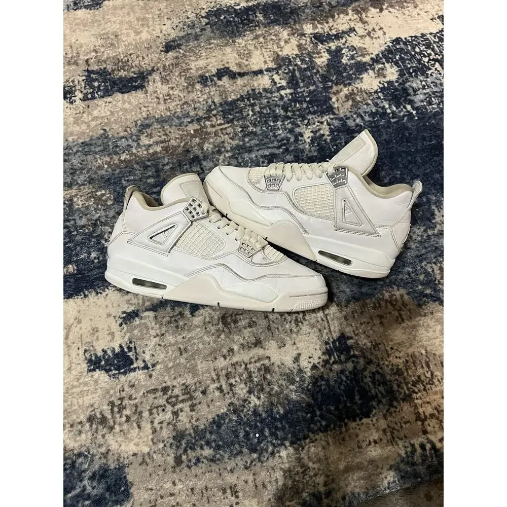 Size 9.5 - Air Jordan 4 Retro Pure Money White Mid Top Men’s 2017 308497-100